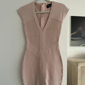 Babaton Gold/Pink Bandage Dress Size S